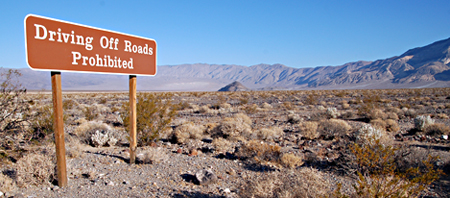 Death valley: driving off road prohibited